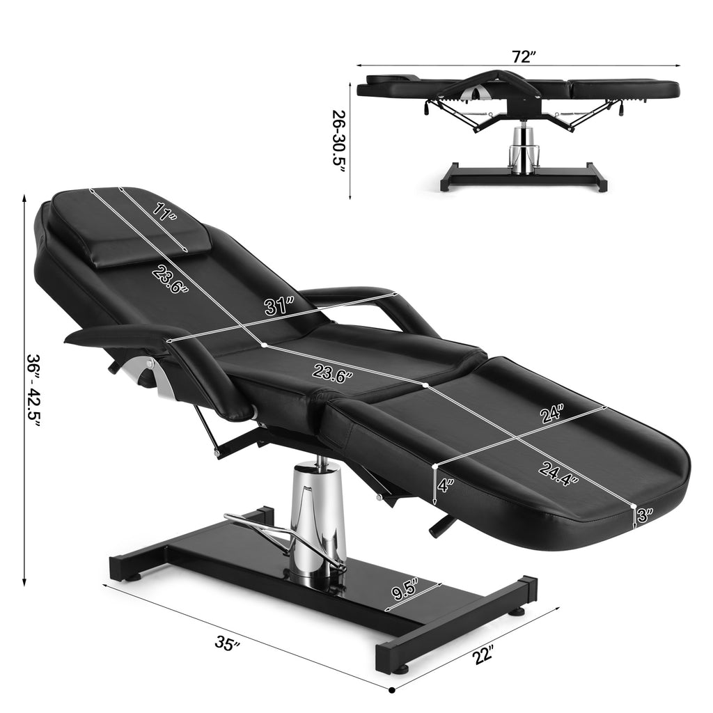 #20152 Hydraulic Facial Table Tattoo Chair Massage Bed Adjustable Professional for Esthetician Beauty Spa Lash Bed for Eyelash Extensions Salon Equipment Barber Chair Salon Chair