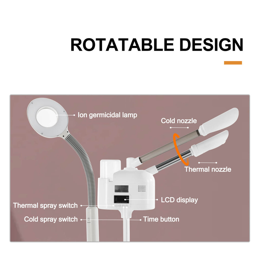 #4018 Professional 3 in 1 Facial Steamer esthetician steamer with hot & cold nozzle Artist hand