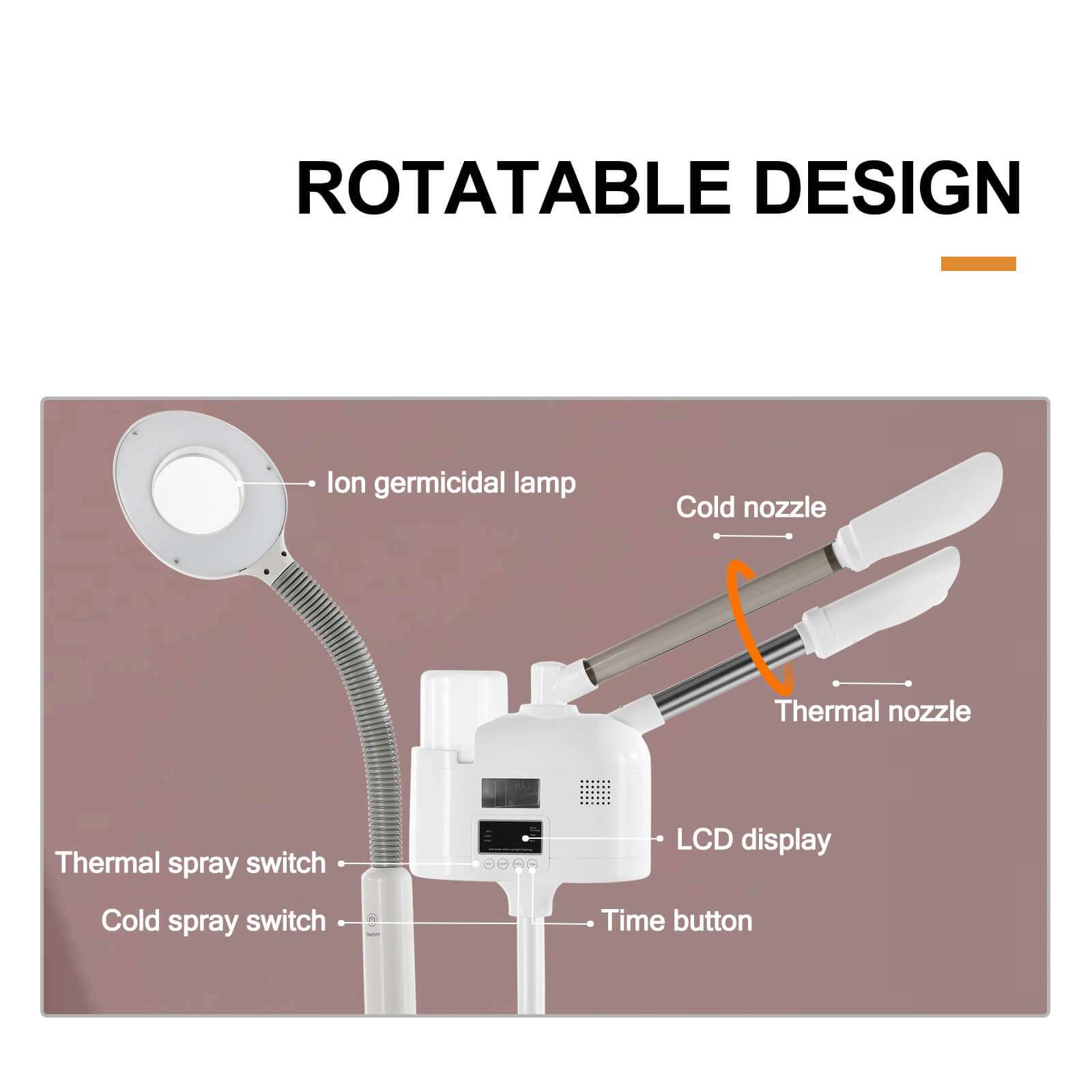 #4018 Professional 3 in 1 Facial Steamer esthetician steamer with hot & cold nozzle Artist hand