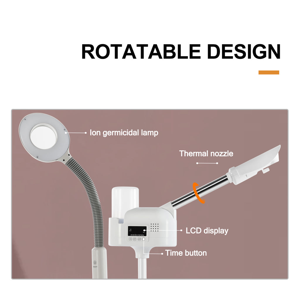 #4017 Facial Steamer Professional 2 in 1 Hot Face Steamer with 5X LED Magnifying Lamp, Upgrade Esthetician Face Steamer for Facial Deep Cleansing, Fast Heat for Beauty Salon Spa Home Use