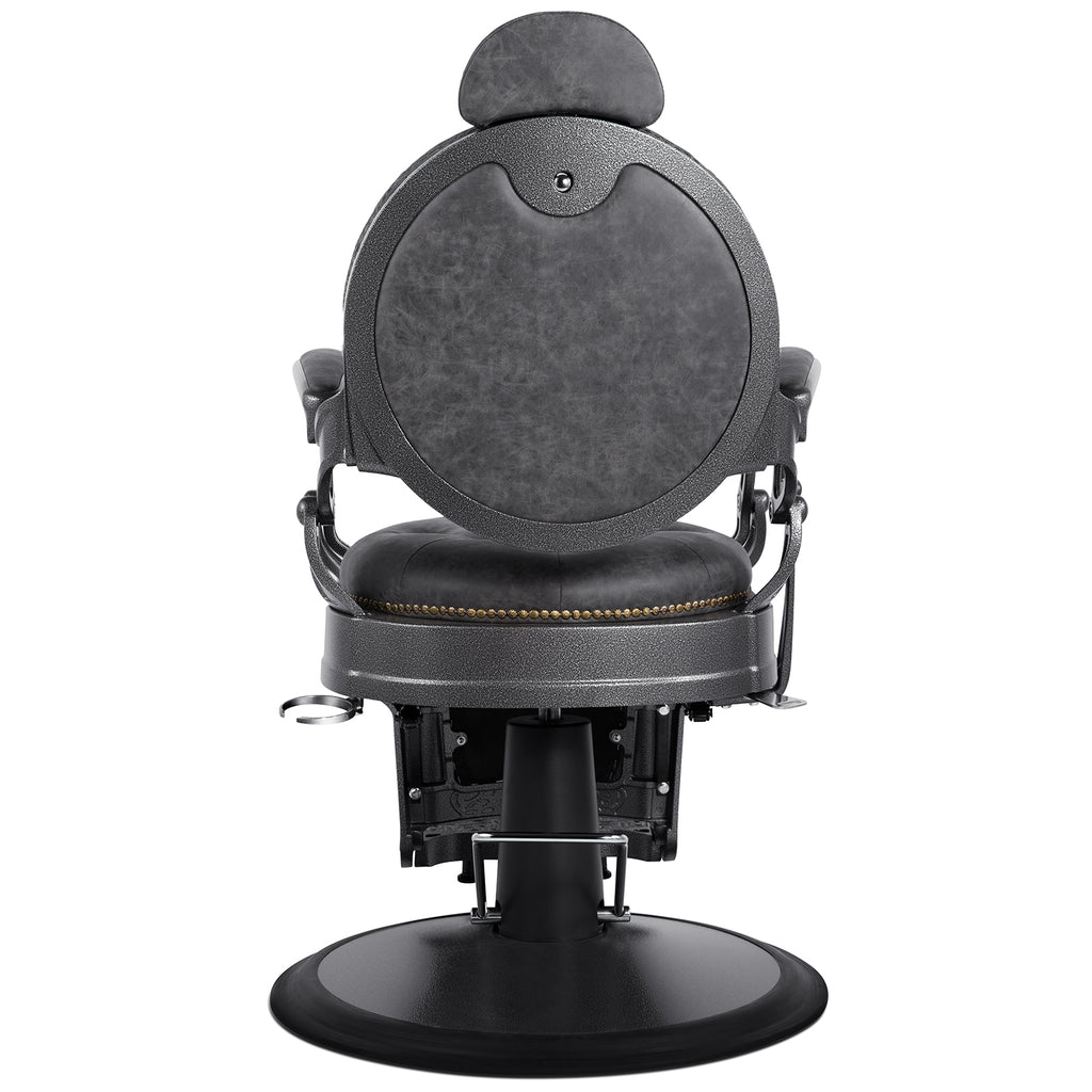 #5751 Retro Barber Chair Heavy Duty Vintage Salon Chair Grey