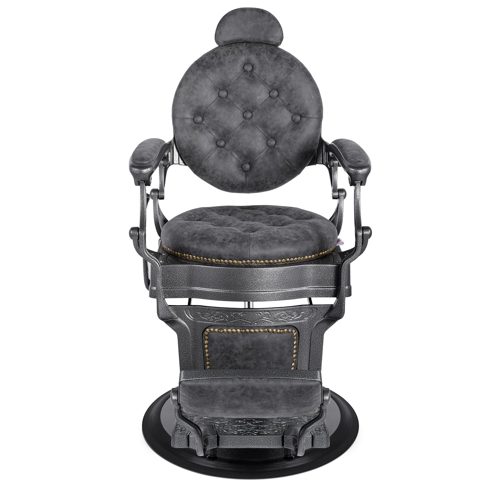 #5751 Retro Barber Chair Heavy Duty Vintage Salon Chair Grey