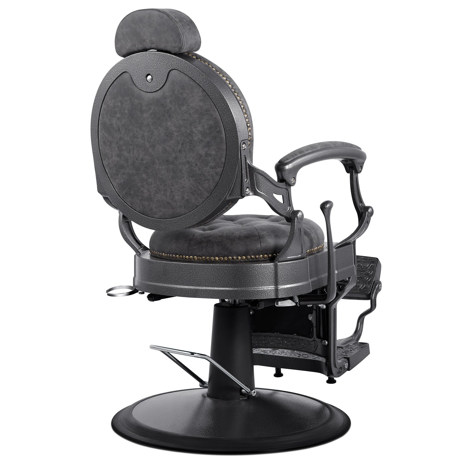 #5751 Retro Barber Chair Heavy Duty Vintage Salon Chair Grey