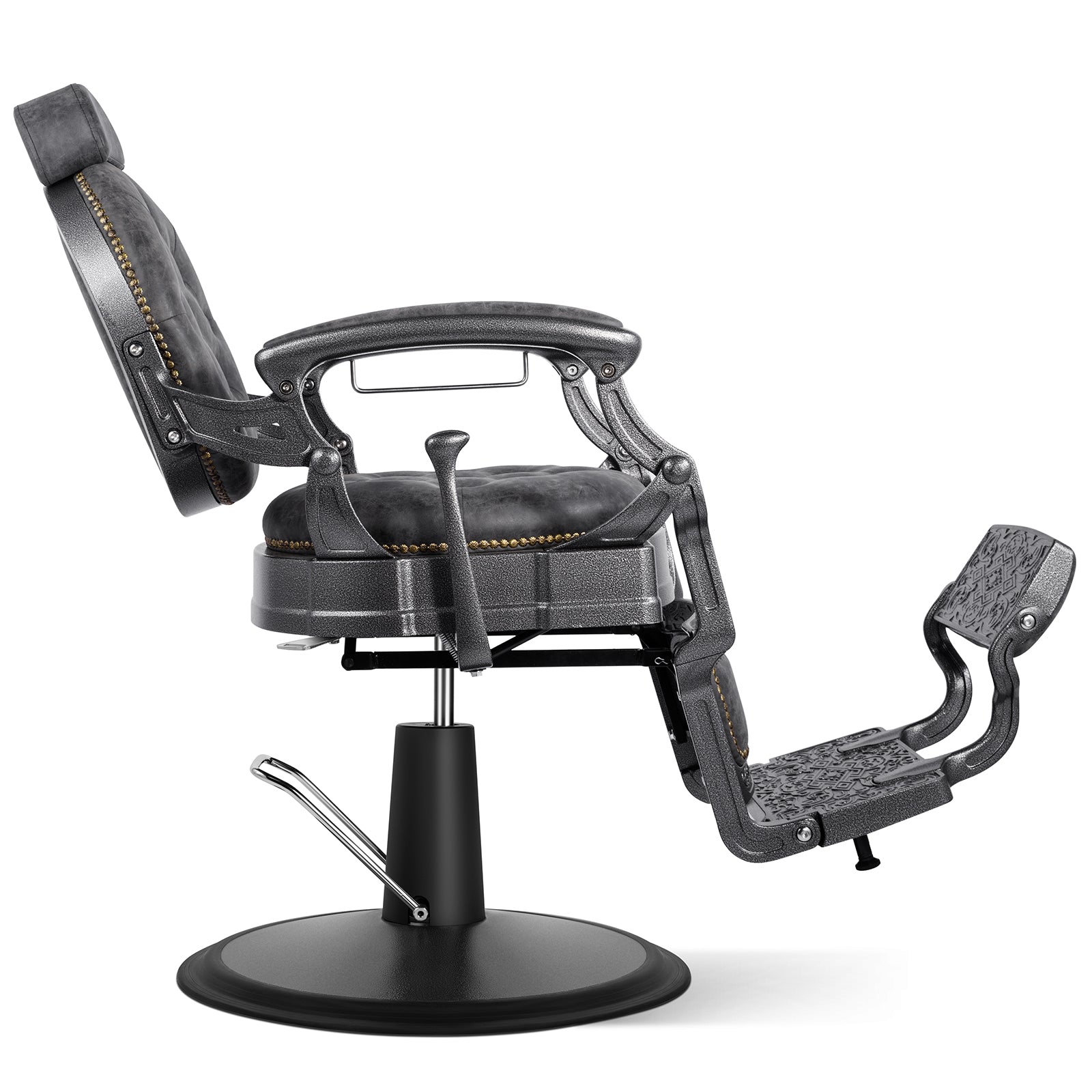 #5751 Retro Barber Chair Heavy Duty Vintage Salon Chair Grey