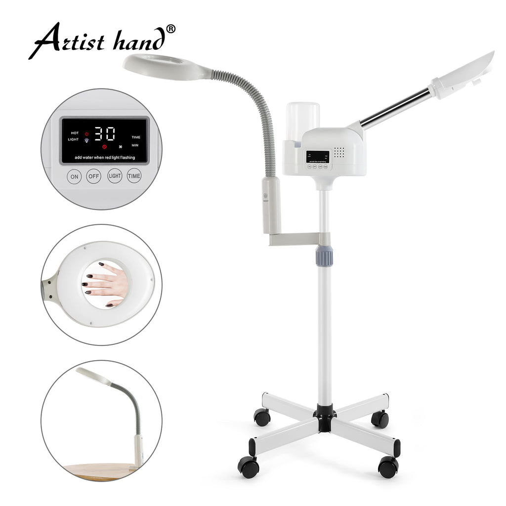 #4017 Facial Steamer Professional 2 in 1 Hot Face Steamer with 5X LED Magnifying Lamp, Upgrade Esthetician Face Steamer for Facial Deep Cleansing, Fast Heat for Beauty Salon Spa Home Use