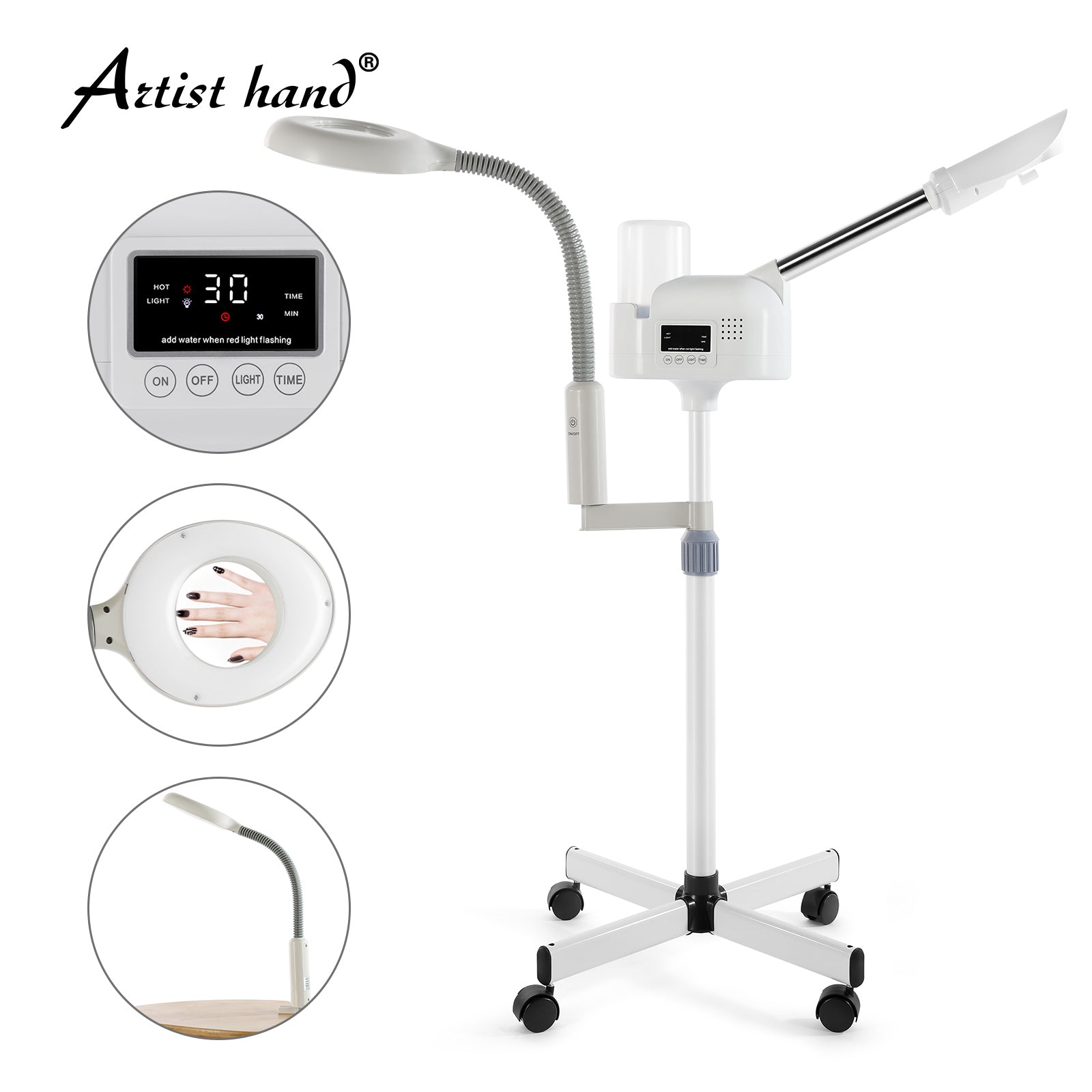 #4017 Facial Steamer Professional 2 in 1 Hot Face Steamer with 5X LED Magnifying Lamp, Upgrade Esthetician Face Steamer for Facial Deep Cleansing, Fast Heat for Beauty Salon Spa Home Use
