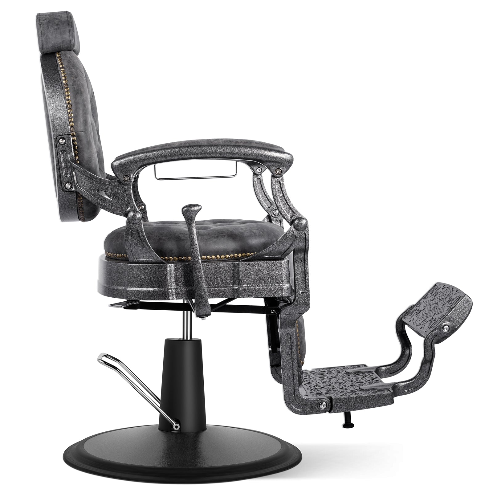 #5751 Retro Barber Chair Heavy Duty Vintage Salon Chair Grey