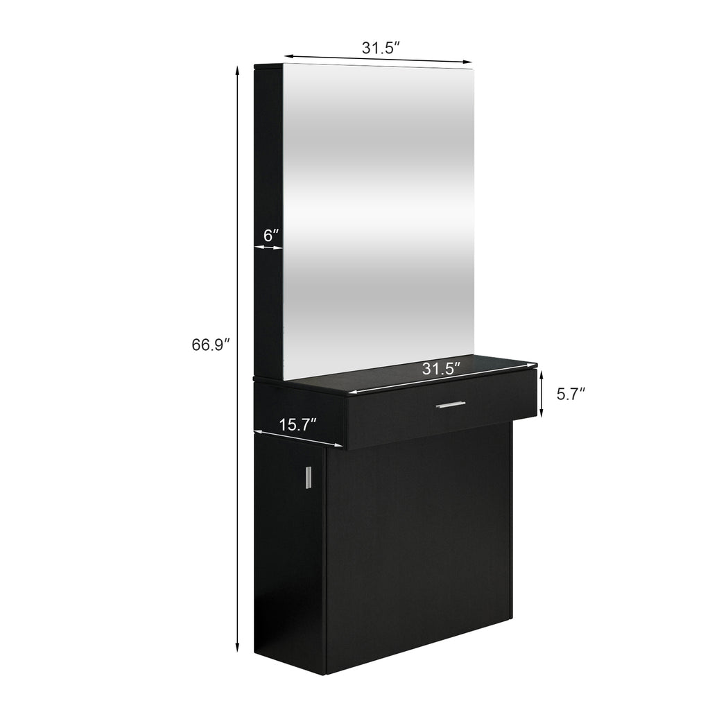 #102221 Wall Mount Salon Station Barber Stations Styling Station with Mirror Barber Beauty Spa Salon Equipment