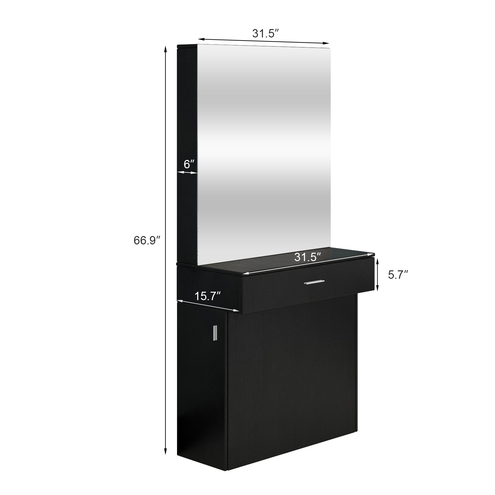 #102221 Wall Mount Salon Station Barber Stations Styling Station with Mirror Barber Beauty Spa Salon Equipment