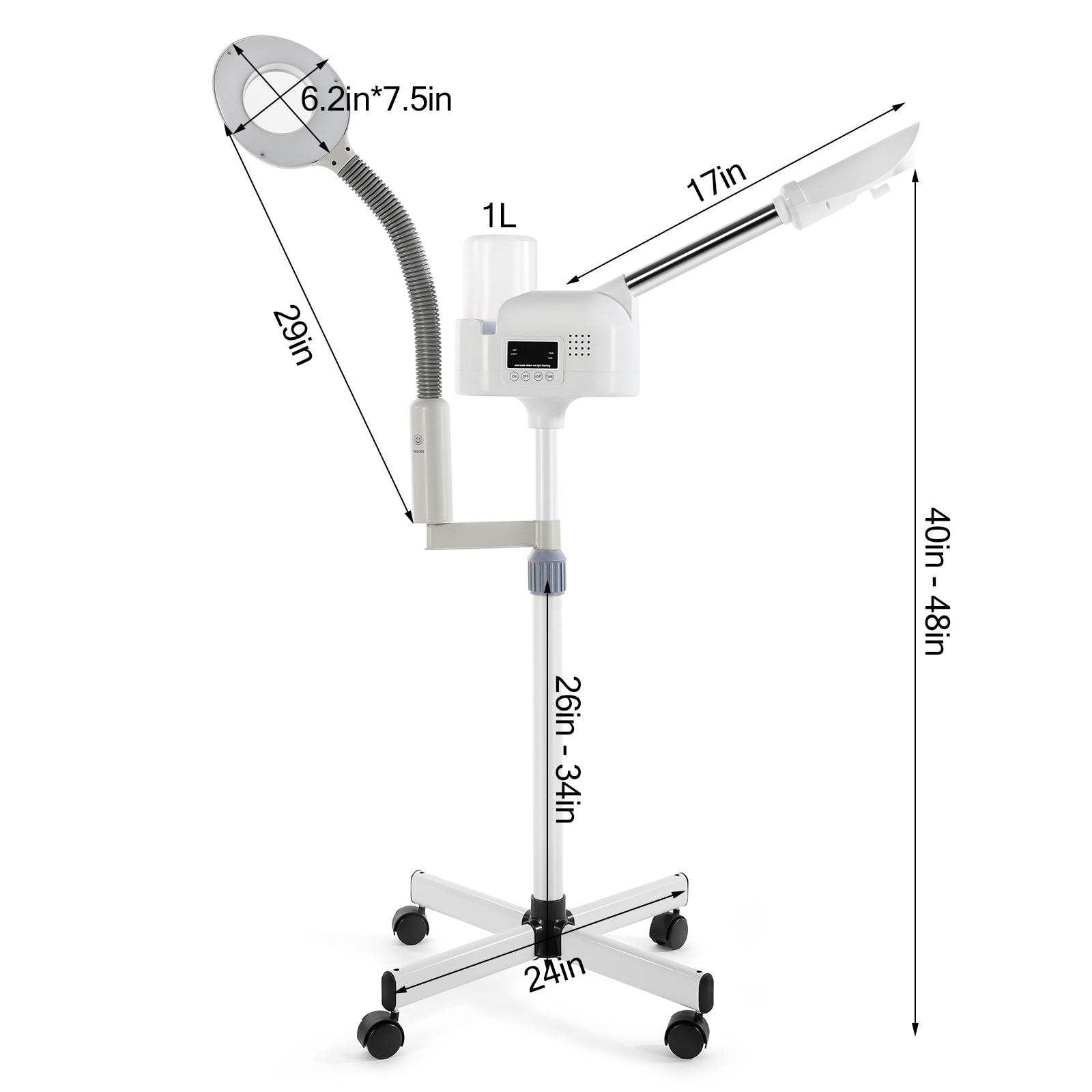 #4017 Facial Steamer Professional 2 in 1 Hot Face Steamer with 5X LED Magnifying Lamp, Upgrade Esthetician Face Steamer for Facial Deep Cleansing, Fast Heat for Beauty Salon Spa Home Use