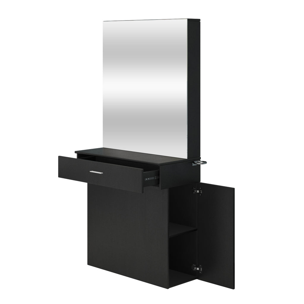 #102221 Wall Mount Salon Station Barber Stations Styling Station with Mirror Barber Beauty Spa Salon Equipment