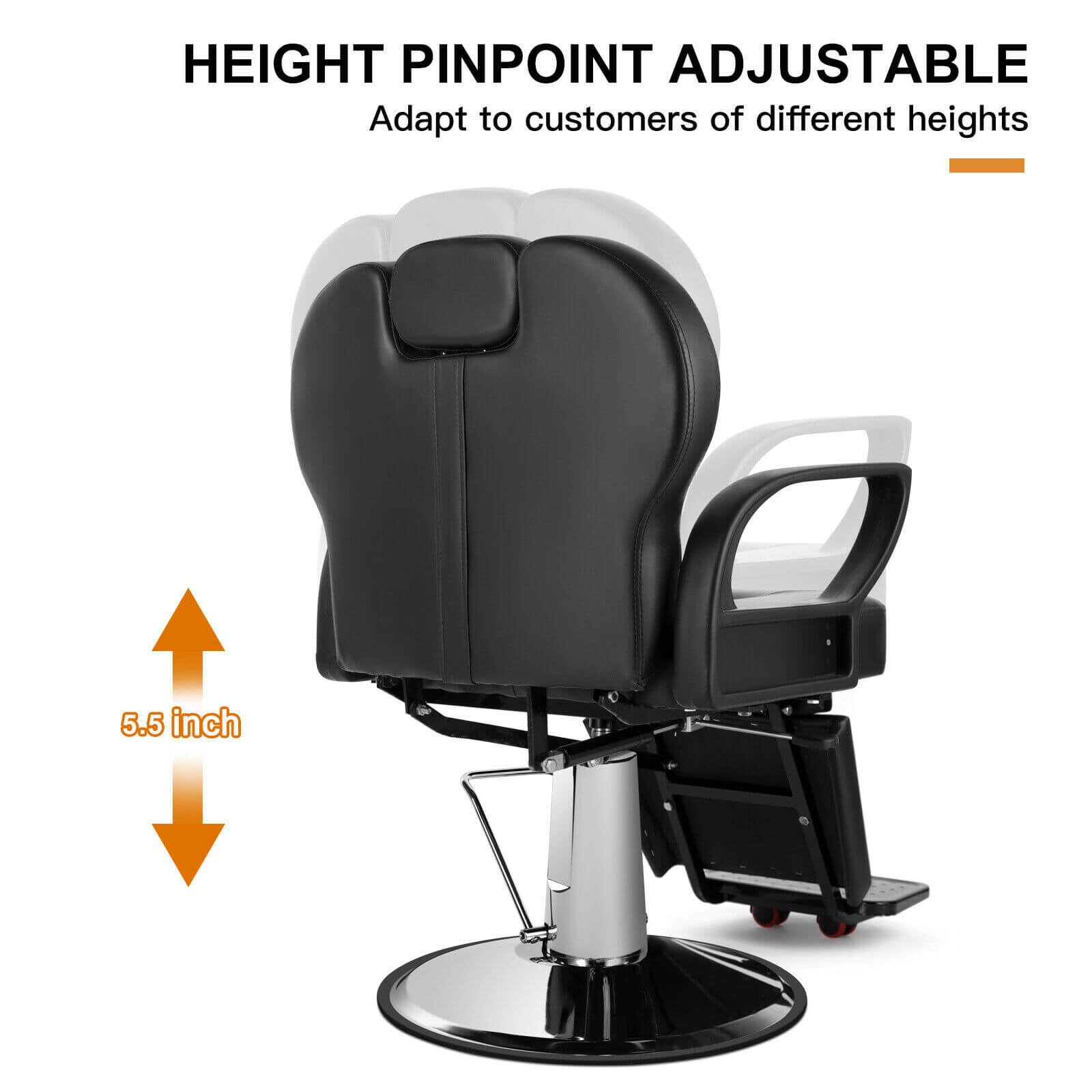 #5015 Hydraulic Reclining Barber Chair Artist hand