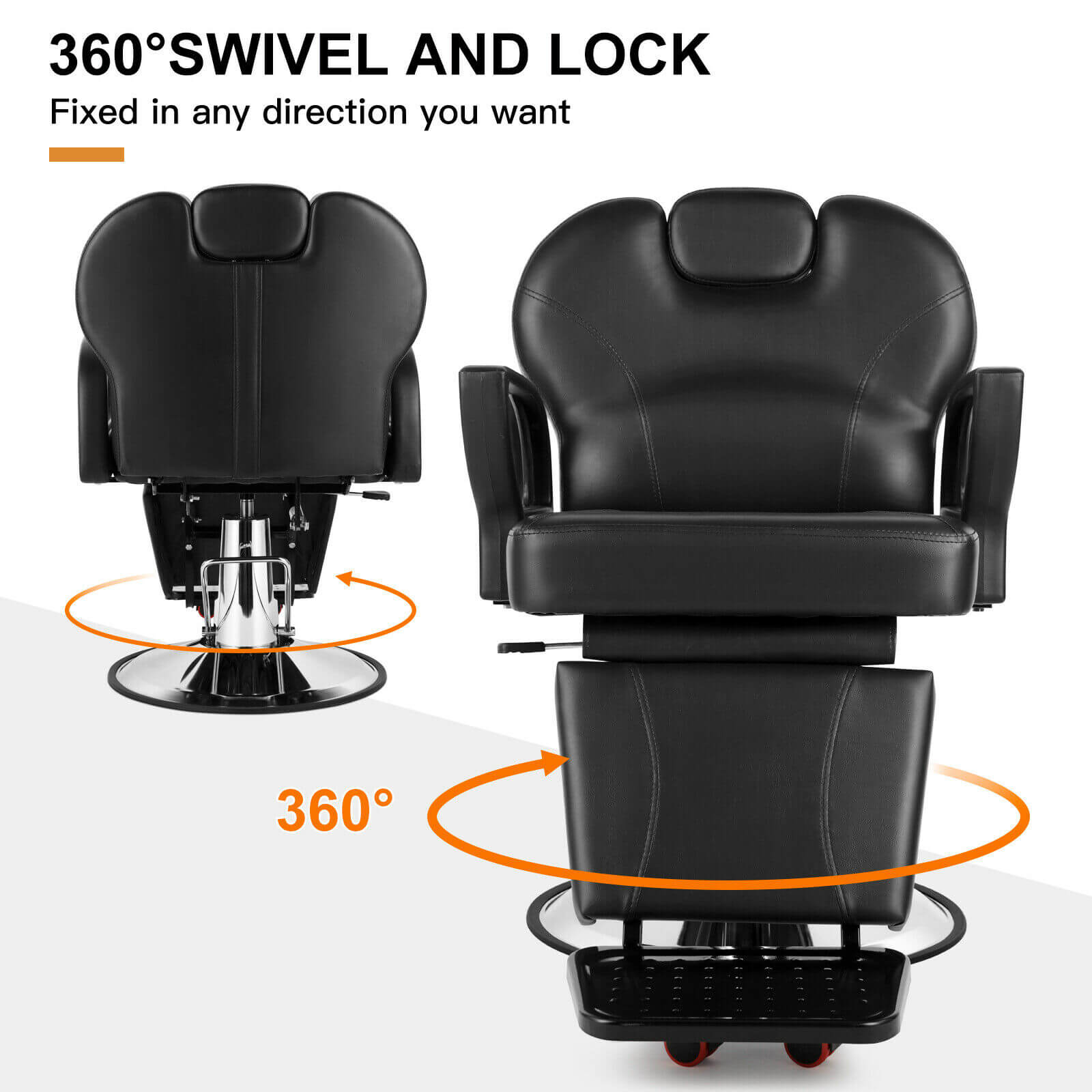 #5015 Hydraulic Reclining Barber Chair Artist hand