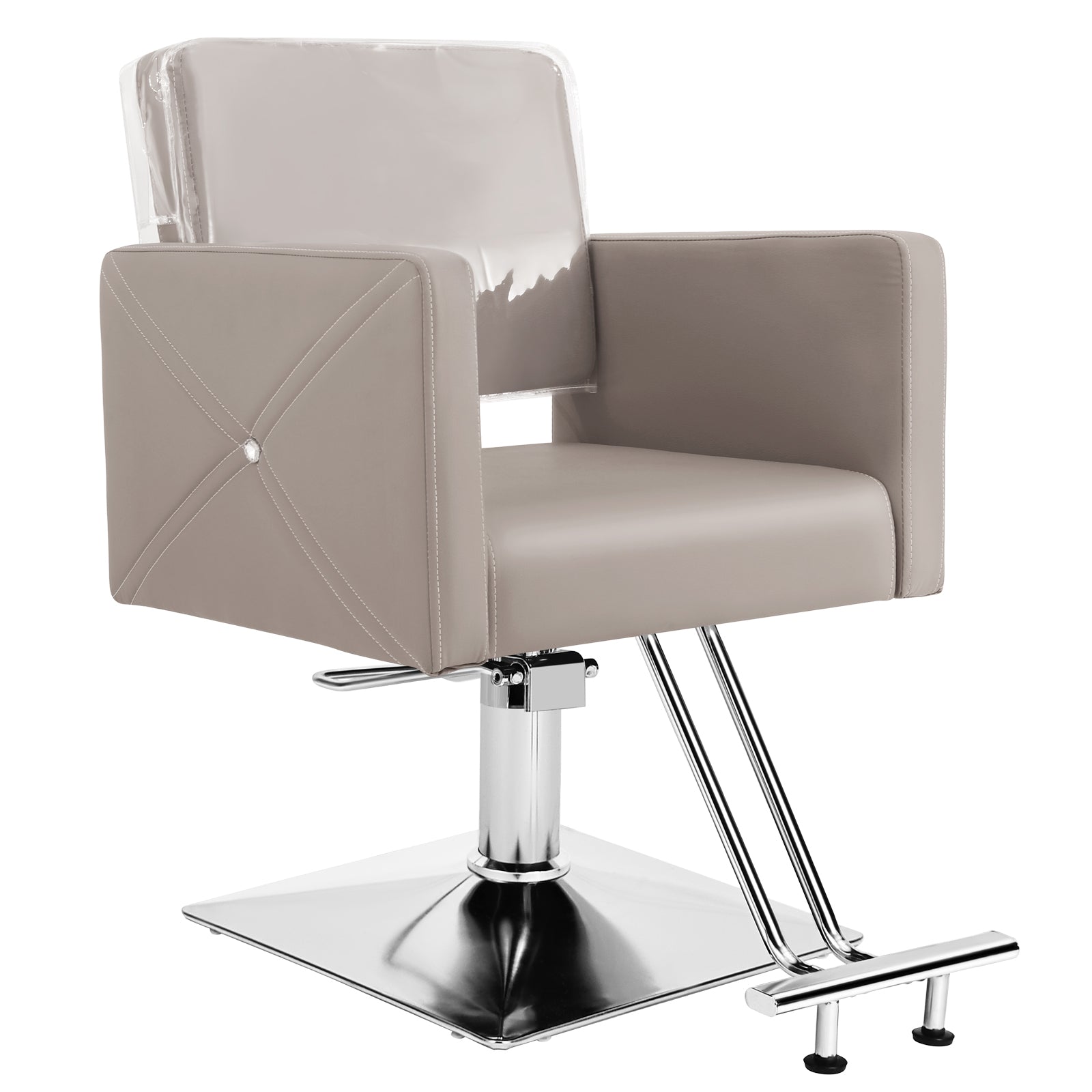 #5737 Gray Salon Chair for Hair Stylist with Back Cover, Hydraulic Hair Chair 360 Swivel Barber Chair, Beauty Salon Equipment for Hair Stylist Women, Max Load Weight 330 Lbs