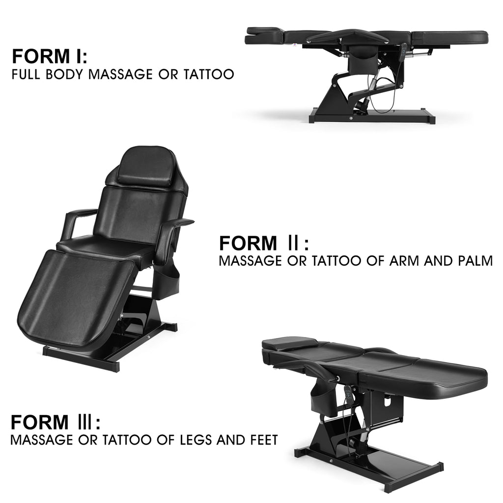 #2025 Facial Bed for Esthetician Massage Table Beauty Bed Medical Aesthetic Tattoo Chair with 3 Motor Electrical Adjustments,Black