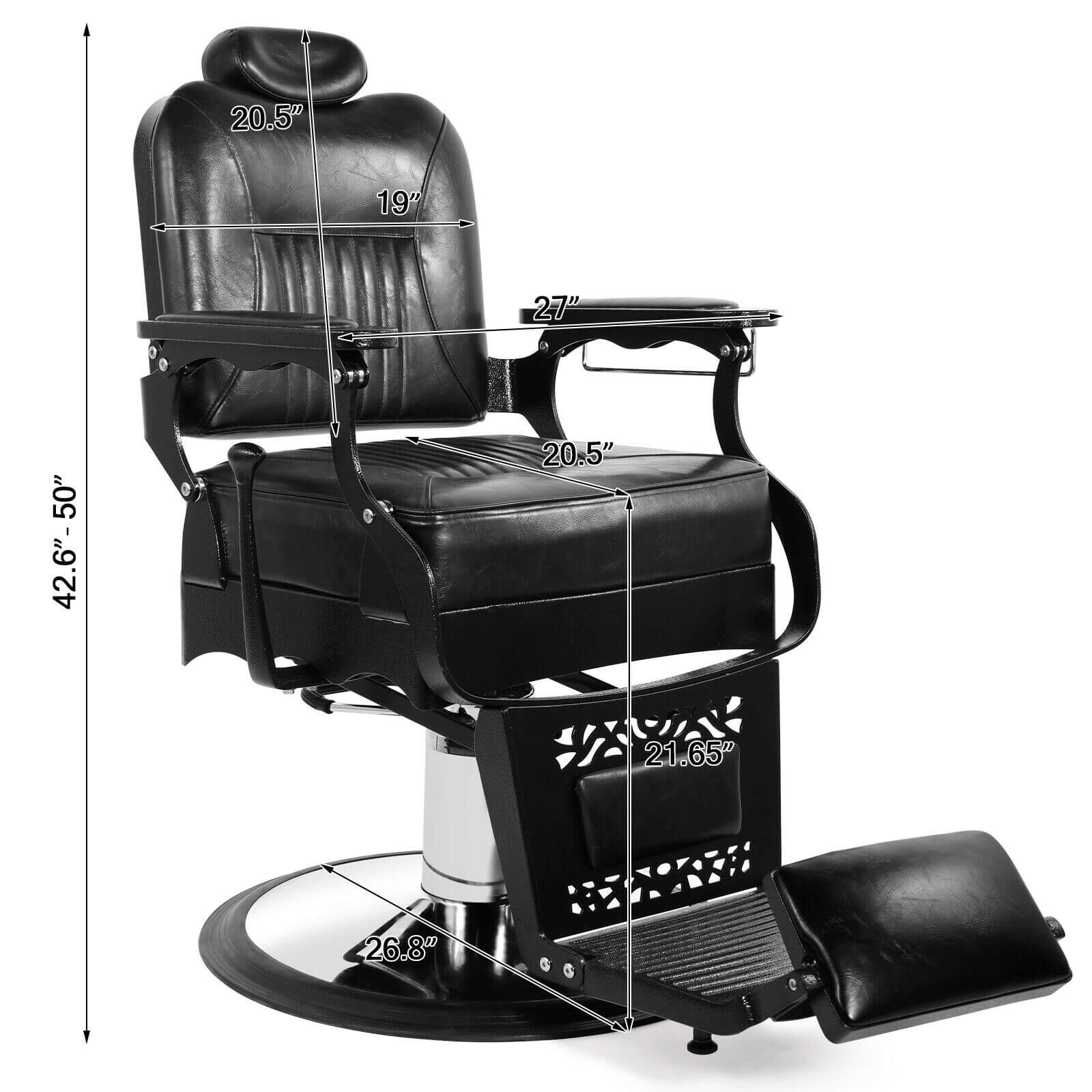 #5046 Vintage Heavy Duty Hydraulic Reclining Barber Chair
