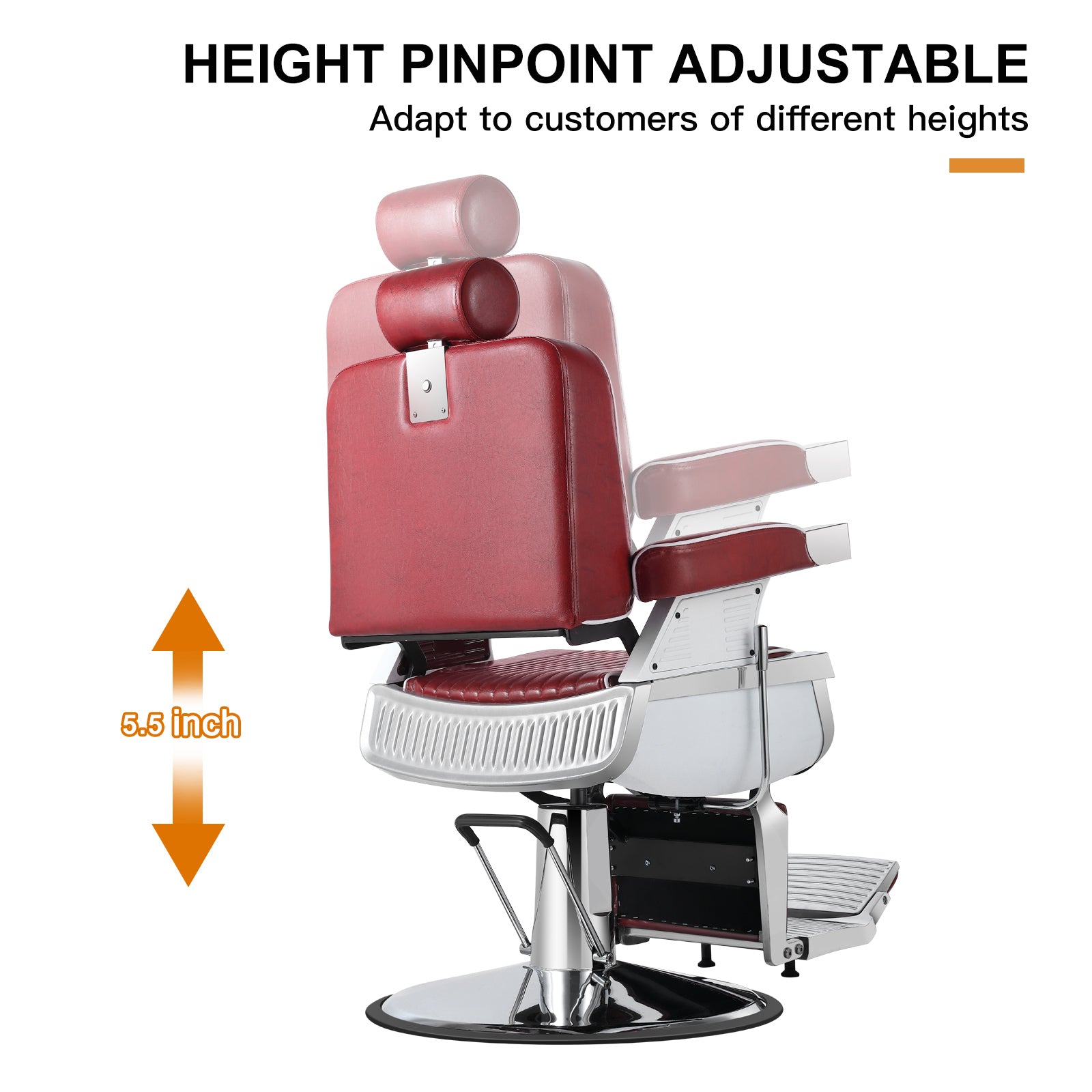 #5080 Heavy Duty Recline Hydraulic Barber Chair