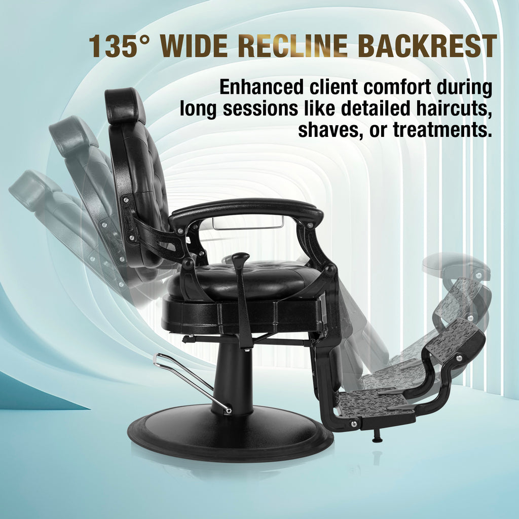 #5051 Retro Barber Chair Heavy Duty Vintage Salon Chair