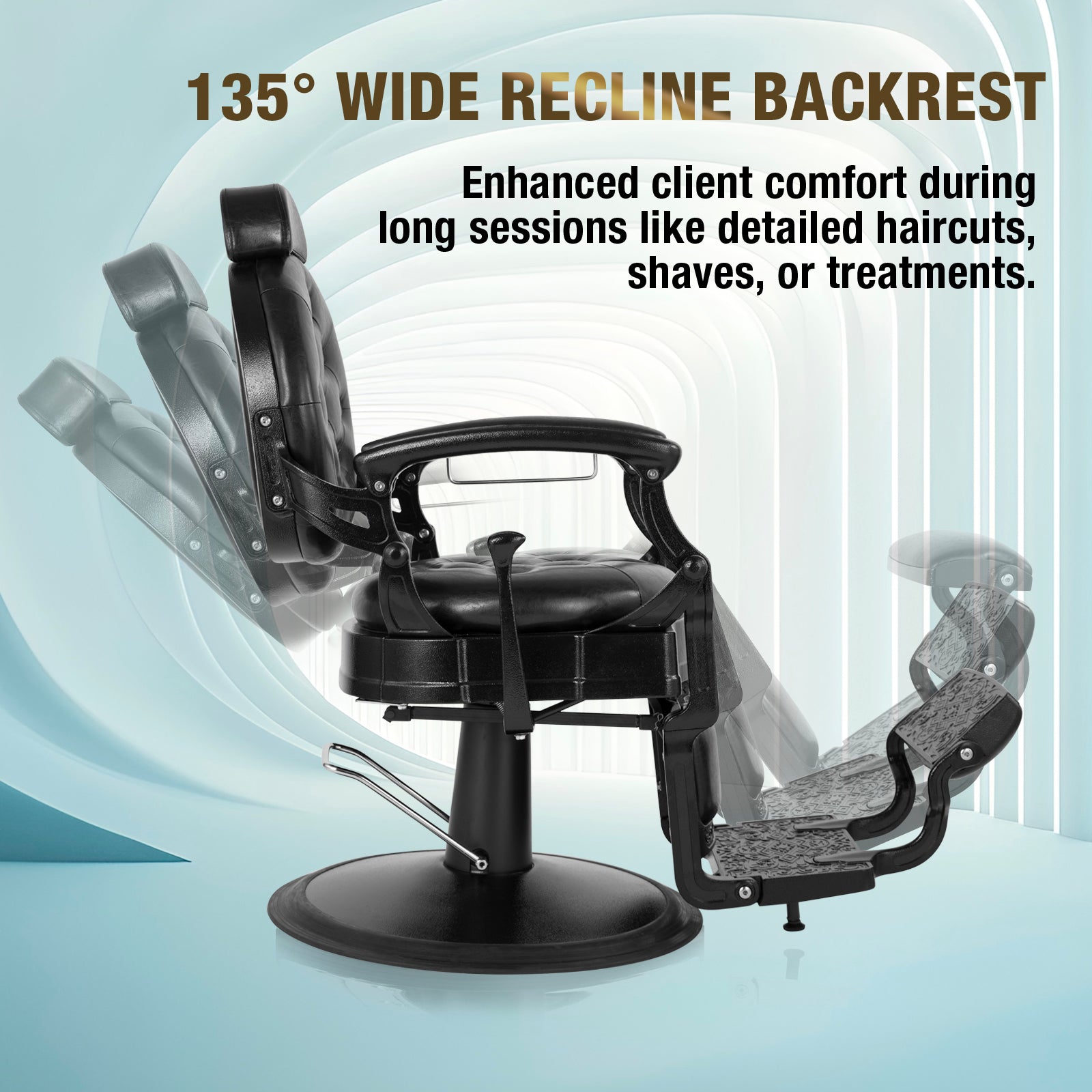 #5051 Retro Barber Chair Heavy Duty Vintage Salon Chair