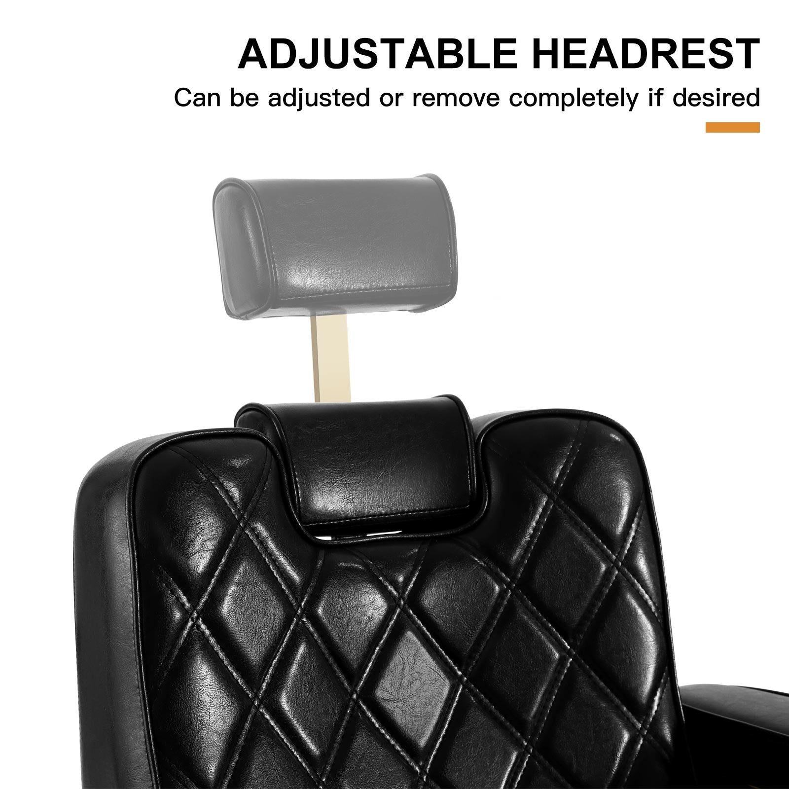 #5636 Prestige Wide Backrest Barber Chair Gold and Black