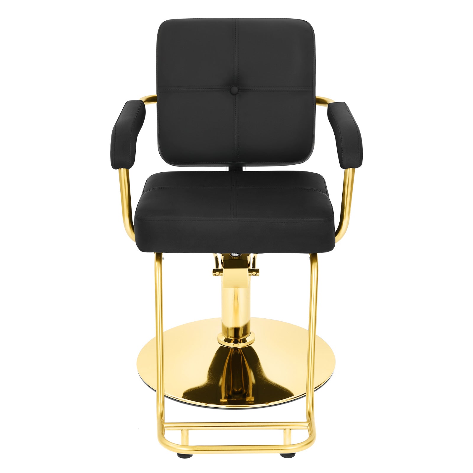 #5089 Black and Gold Salon Chair, Professional Hair Stylist Chair with Heavy Duty Hydraulic Pump, 360 Degree Swivel Styling Chair, Beauty Salon Equipment, Load Capacity 330 lbs