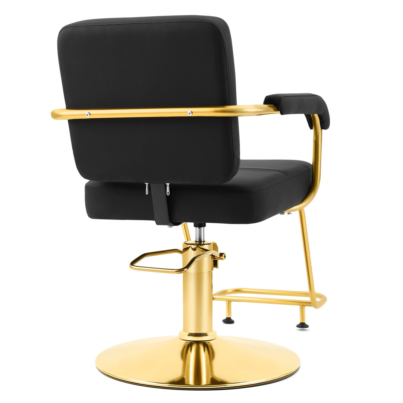 #5089 Black and Gold Salon Chair, Professional Hair Stylist Chair with Heavy Duty Hydraulic Pump, 360 Degree Swivel Styling Chair, Beauty Salon Equipment, Load Capacity 330 lbs