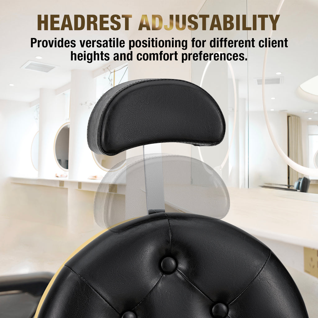 #5657 Barber Chair Classic Hydraulic Professional Vintage Heavy Duty Barber Chair with Adjustable Height Headrest for Salon & Home