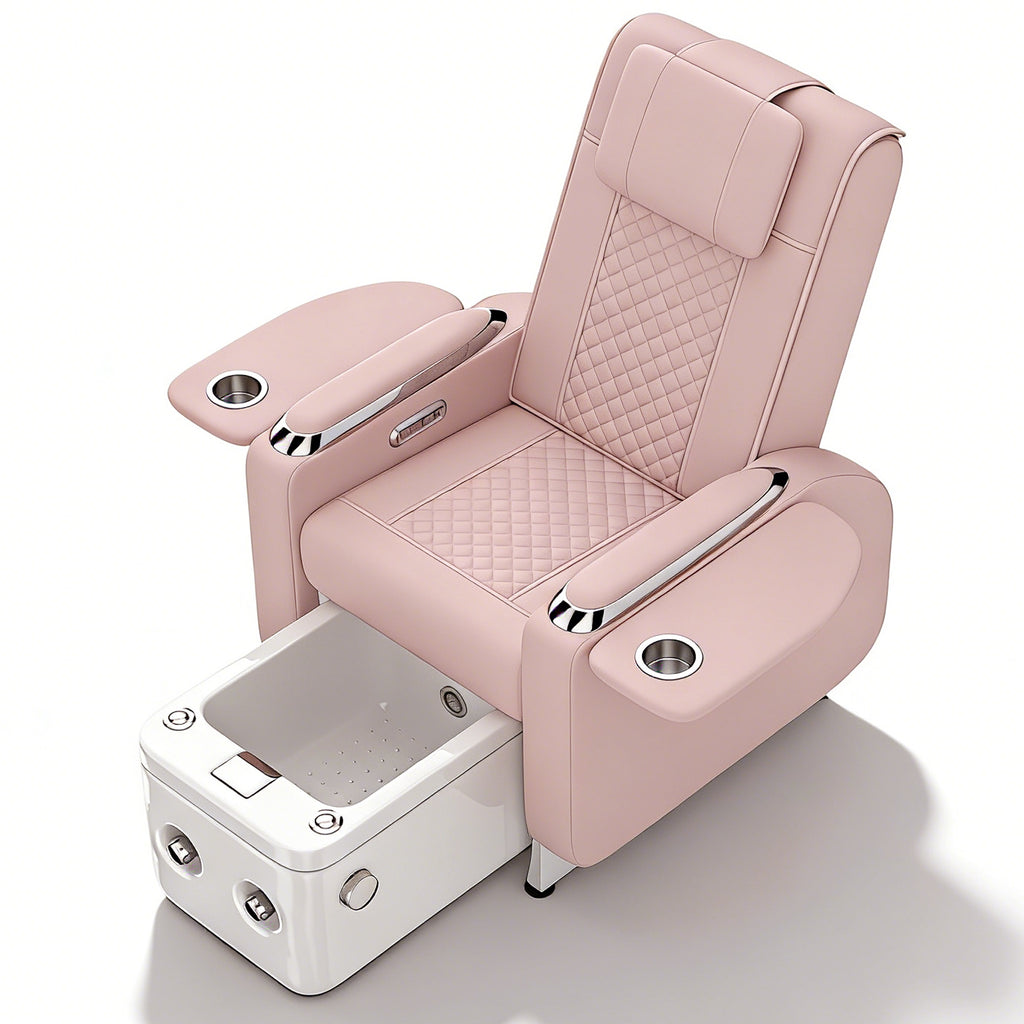 #1483 Spa Chair with Foot Spa Basin, Manicure & Massage Chair, Electric Recline, 4-Head Back Massage, Hot/Cold Water Controls, LED Light & Jet Tub, Fast Drain Pump, Pull-Out Bowl