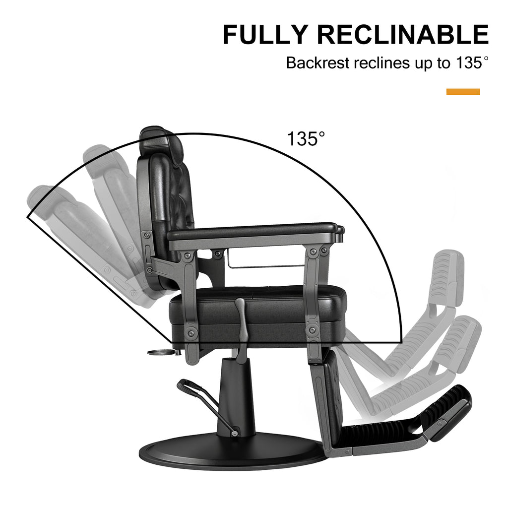 #5076 Artist hand Barber Chair for Hair Stylist, All Purpose Hydraulic Recline Salon Chair, Heavy Duty Barber Chairs, Professional Barbershop Beauty Spa Equipment