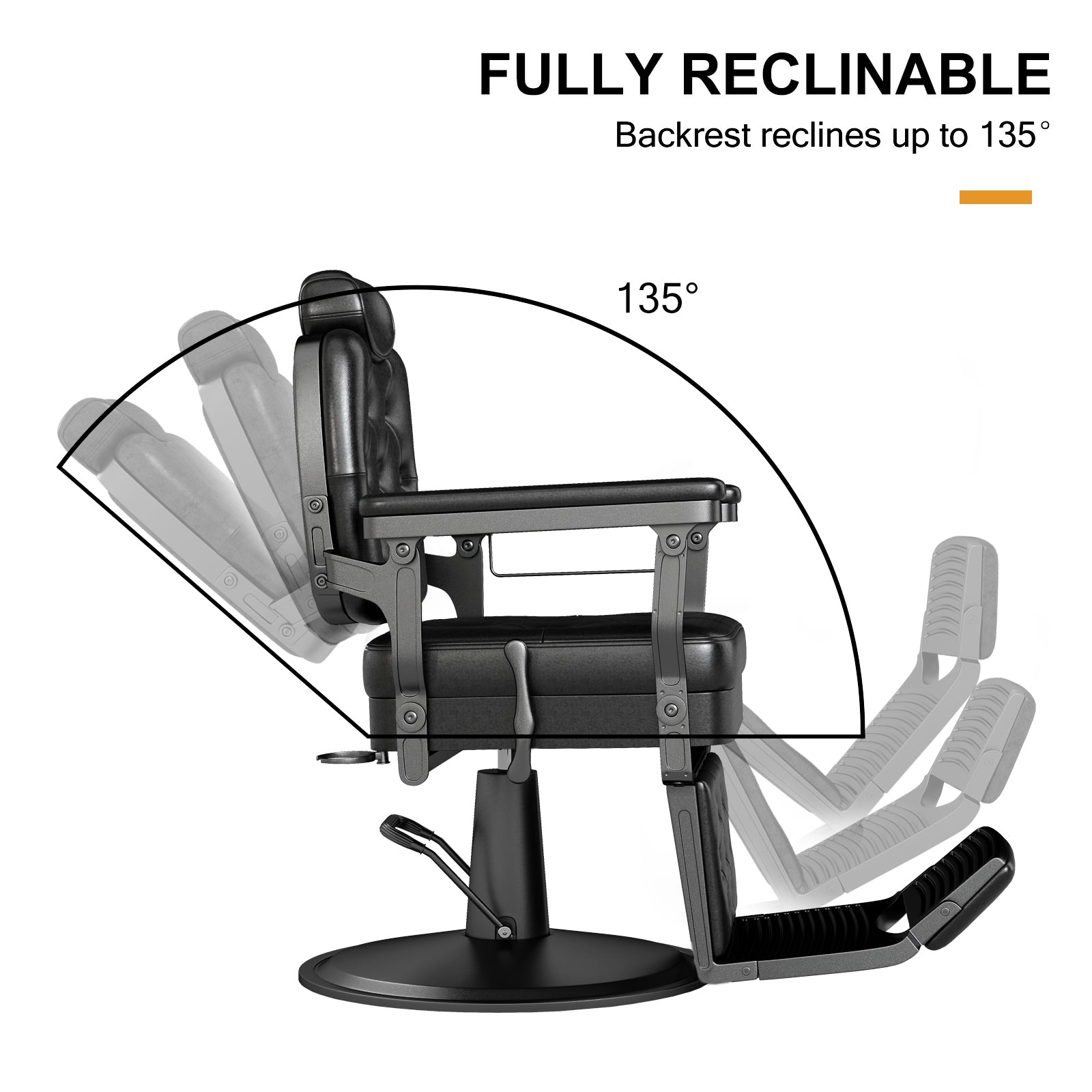 #5076 Artist hand Barber Chair for Hair Stylist, All Purpose Hydraulic Recline Salon Chair, Heavy Duty Barber Chairs, Professional Barbershop Beauty Spa Equipment