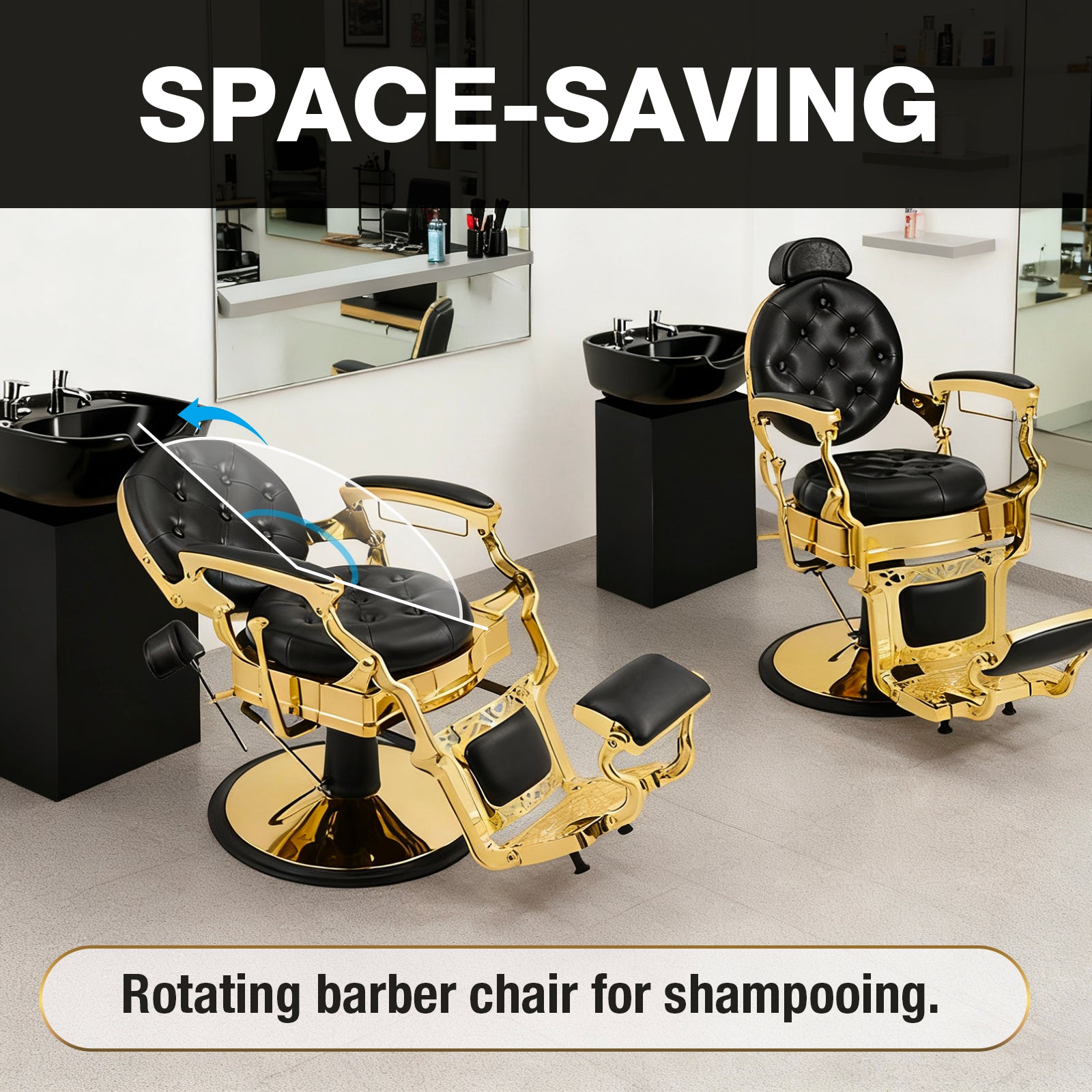 #5657 Barber Chair Classic Hydraulic Professional Vintage Heavy Duty Barber Chair with Adjustable Height Headrest for Salon & Home