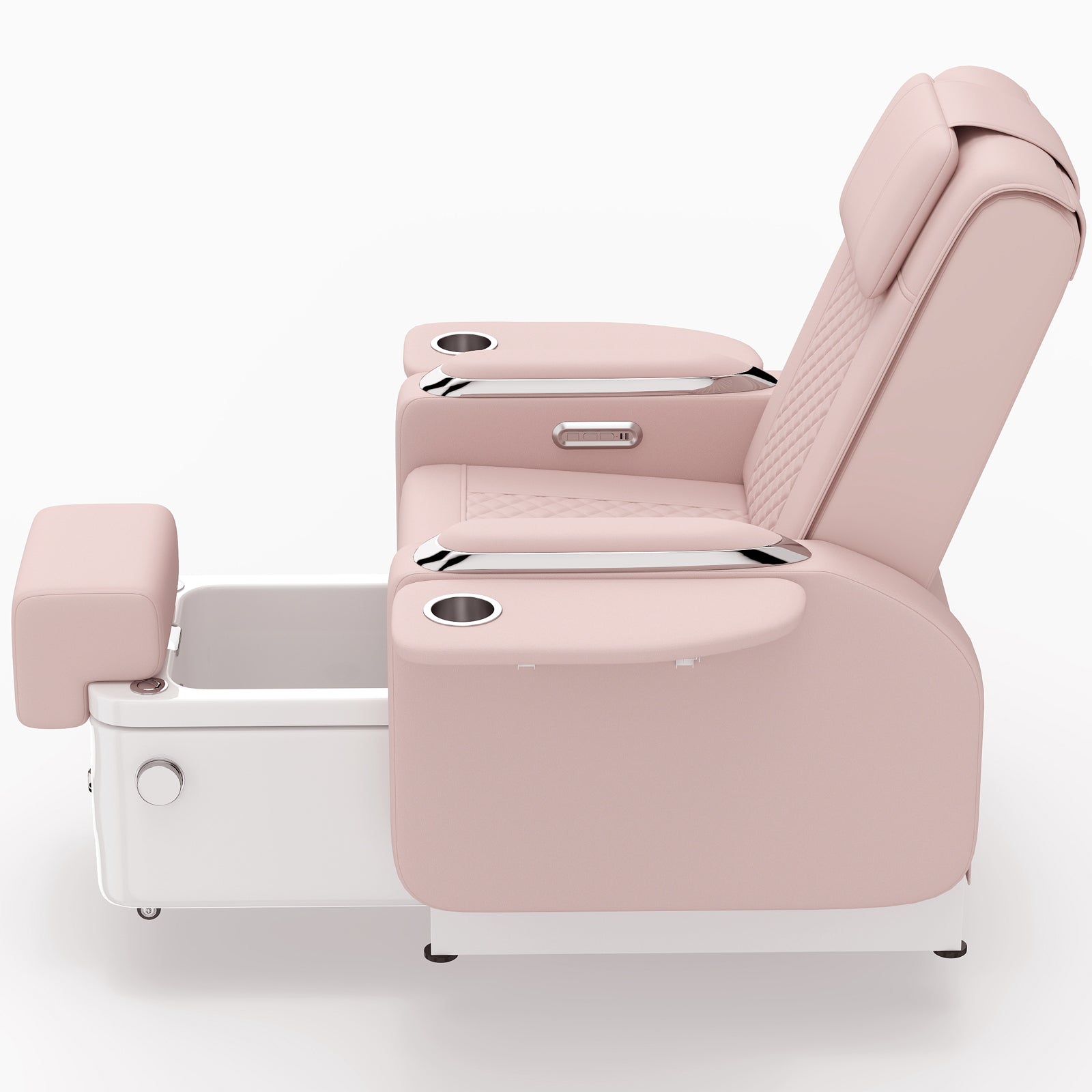 #1483 Spa Chair with Foot Spa Basin, Manicure & Massage Chair, Electric Recline, 4-Head Back Massage, Hot/Cold Water Controls, LED Light & Jet Tub, Fast Drain Pump, Pull-Out Bowl
