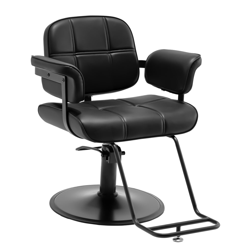 #2017 Barber Salon Chair, Extra Wide Hair Styling Chair with Heavy Duty Hydraulic Pump, 360?? Swivel Height Adjustable Braiding Design, Luxury Beauty Salon and Barbershop Equipment, Black