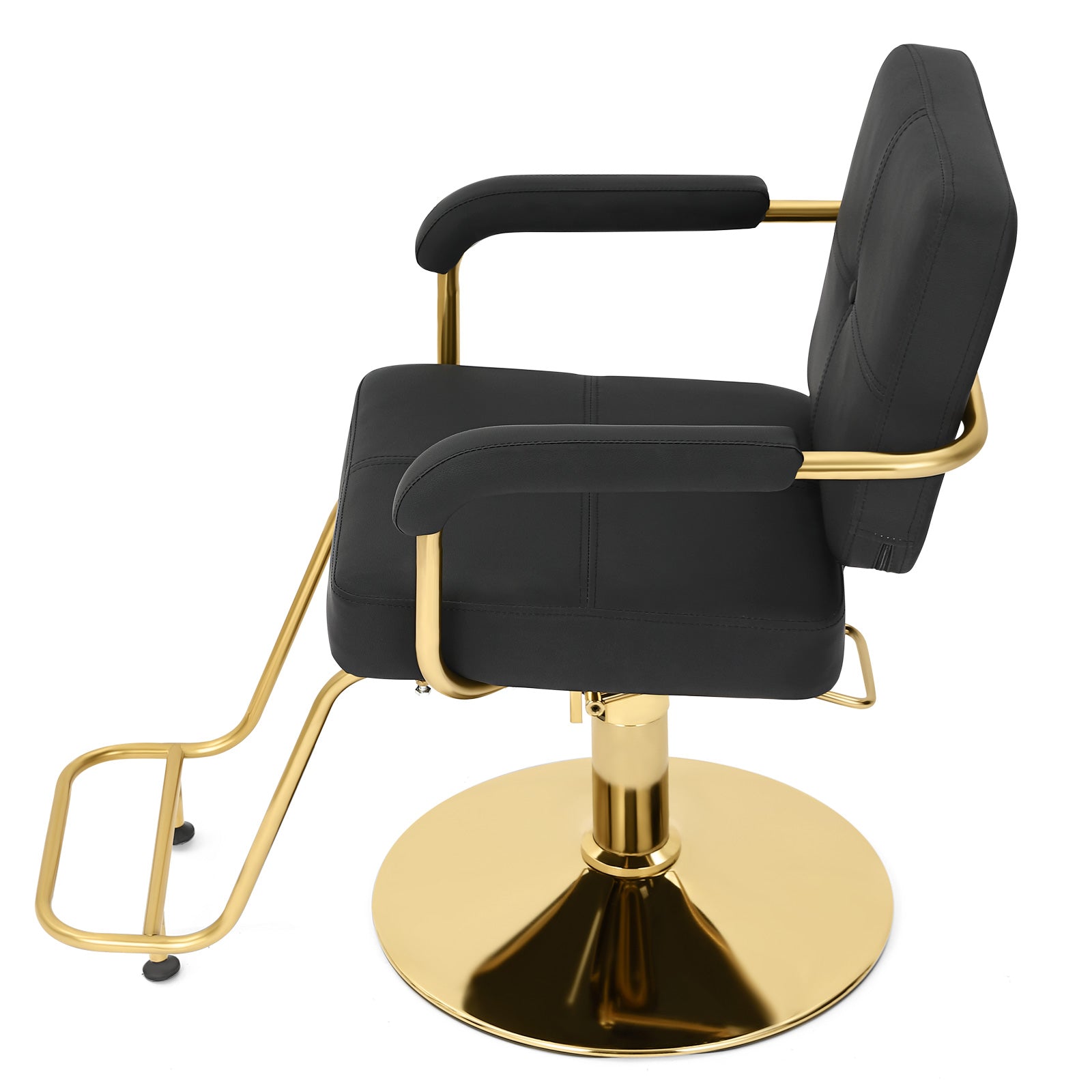 #5089 Black and Gold Salon Chair, Professional Hair Stylist Chair with Heavy Duty Hydraulic Pump, 360 Degree Swivel Styling Chair, Beauty Salon Equipment, Load Capacity 330 lbs