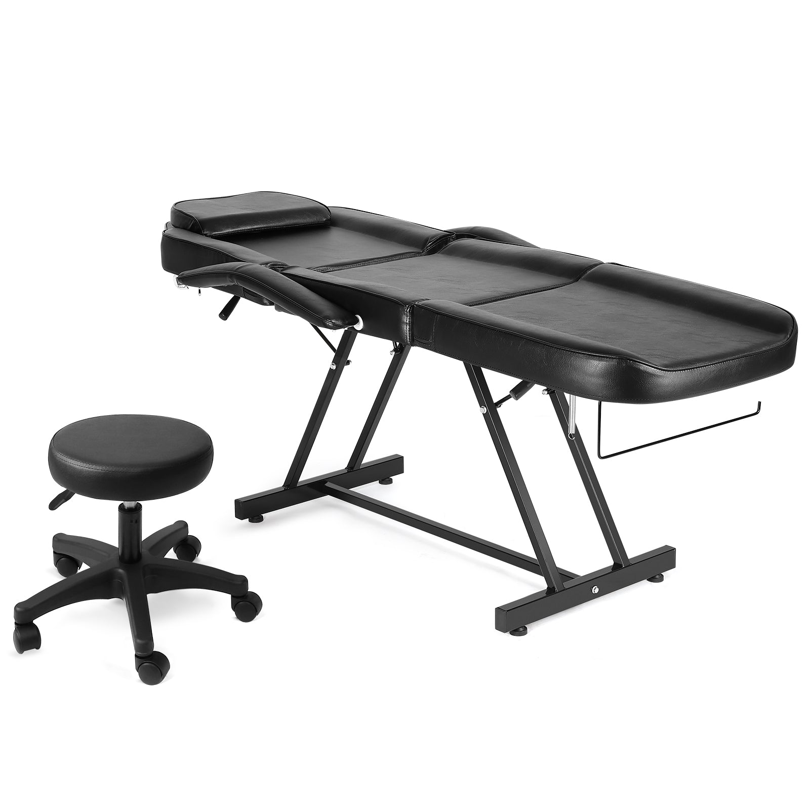 #201100  Massage Table Adjustable Massage Bed W/Free Barber Stool Spa Bed Salon Massage Equipment Barber Chair Salon Chair