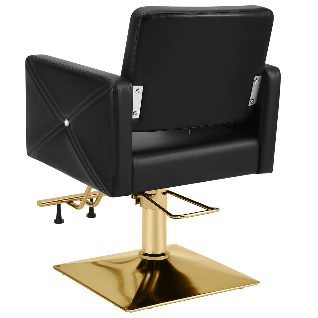 #5237 Hair Salon Chair Black and Gold, Hydraulic Styling Chair with Heavy Duty Pump, 360 Degree Swivel Barber Chair, Beauty Salon Equipment for Hair Stylist, Max Load 330 Lbs