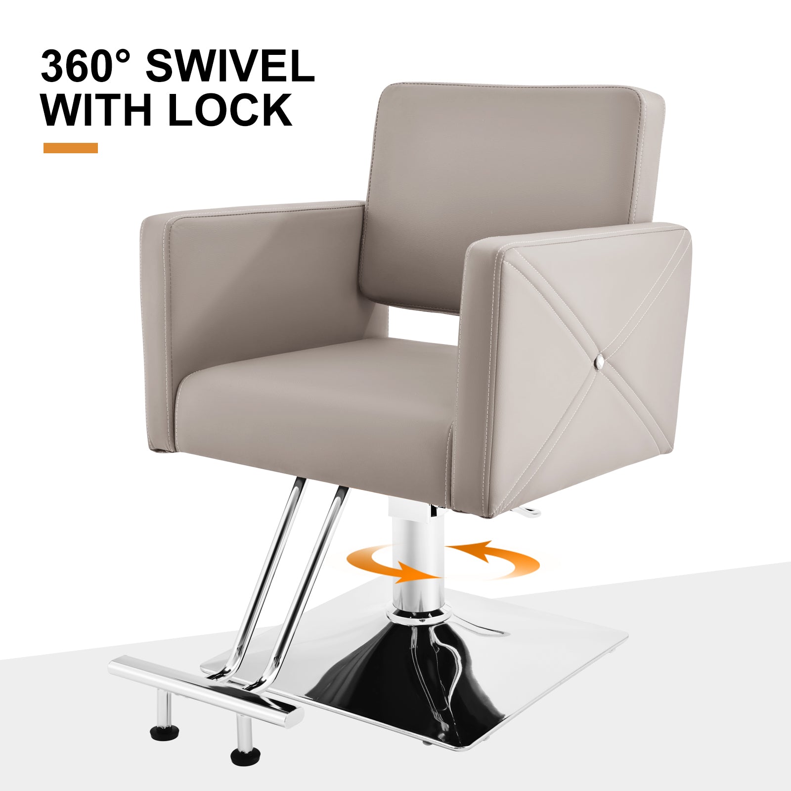 #5737 Gray Salon Chair for Hair Stylist with Back Cover, Hydraulic Hair Chair 360 Swivel Barber Chair, Beauty Salon Equipment for Hair Stylist Women, Max Load Weight 330 Lbs