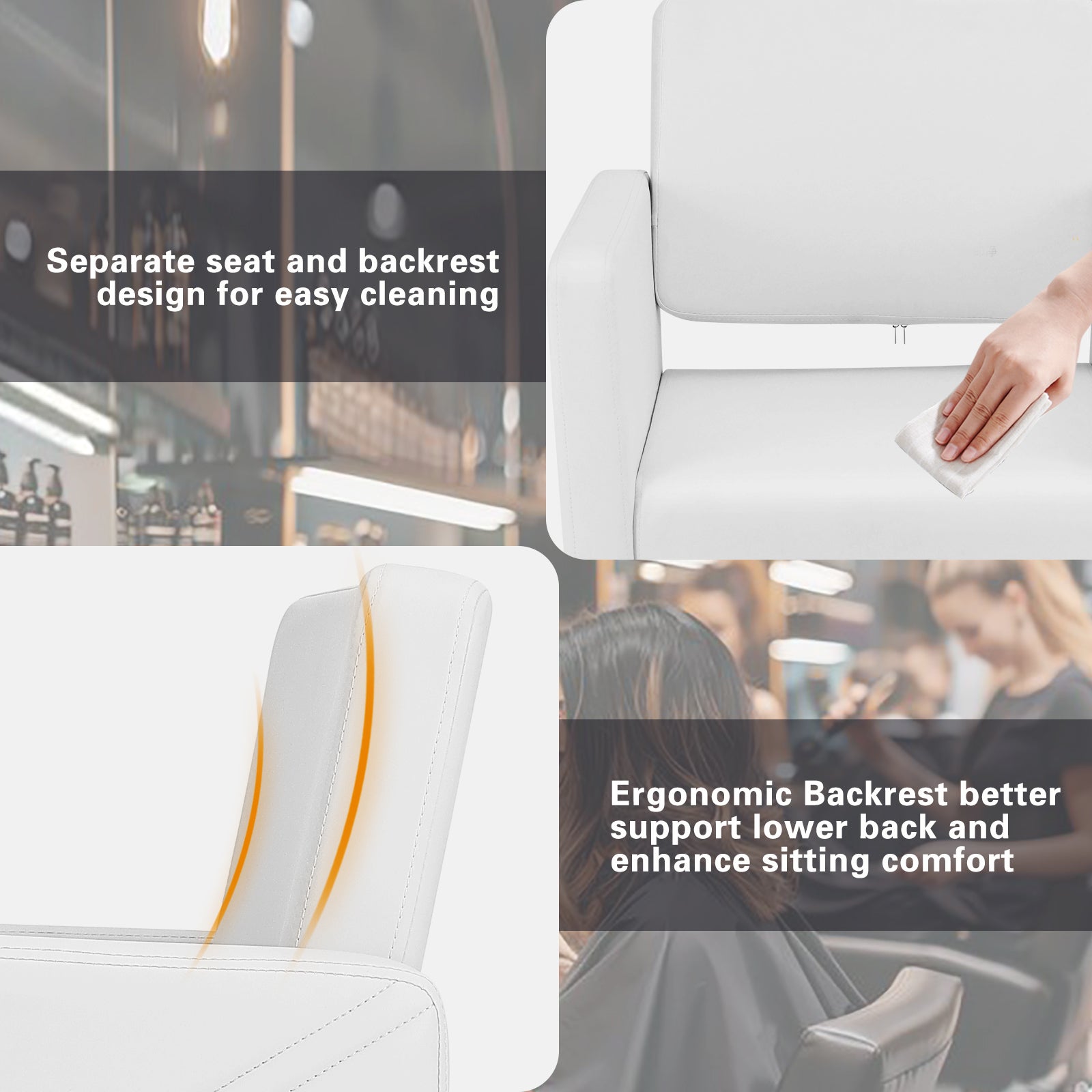 #91000 Hair Salon Chair White, Hydraulic Styling Chair with Heavy Duty Pump, 360 Degree Swivel Barber Chair, Beauty Salon Equipment for Hair Stylist, Max Load 330 Lbs
