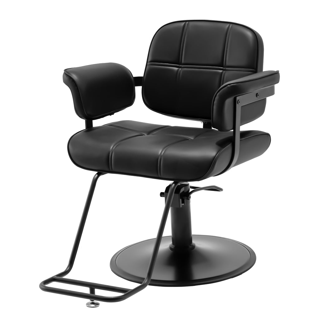 #2017 Barber Salon Chair, Extra Wide Hair Styling Chair with Heavy Duty Hydraulic Pump, 360?? Swivel Height Adjustable Braiding Design, Luxury Beauty Salon and Barbershop Equipment, Black