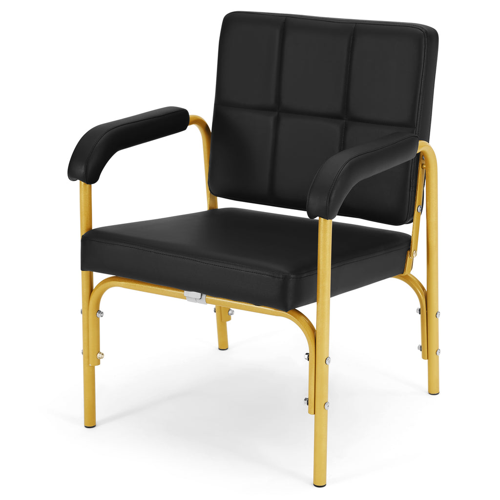 #1007 Black Gold HeavyDuty Reclining Barber Shampoo Chair Salon Spa Beauty Styling