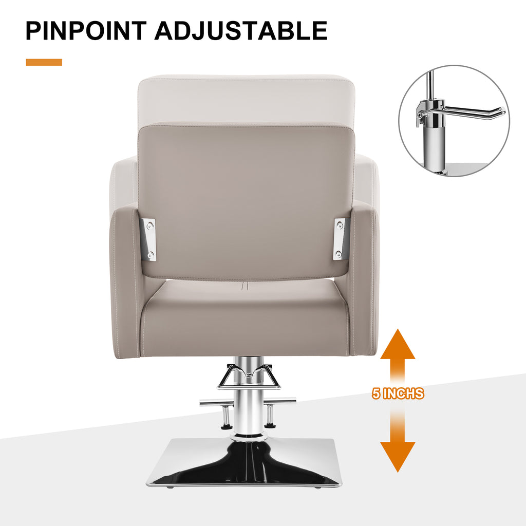 #5737 Gray Salon Chair for Hair Stylist with Back Cover, Hydraulic Hair Chair 360 Swivel Barber Chair, Beauty Salon Equipment for Hair Stylist Women, Max Load Weight 330 Lbs