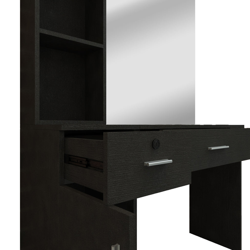 #101921 Wall Mount Salon Station Barber Stations Styling Station Barber Beauty Spa Salon Equipment Set with Mirror,Left Shelf