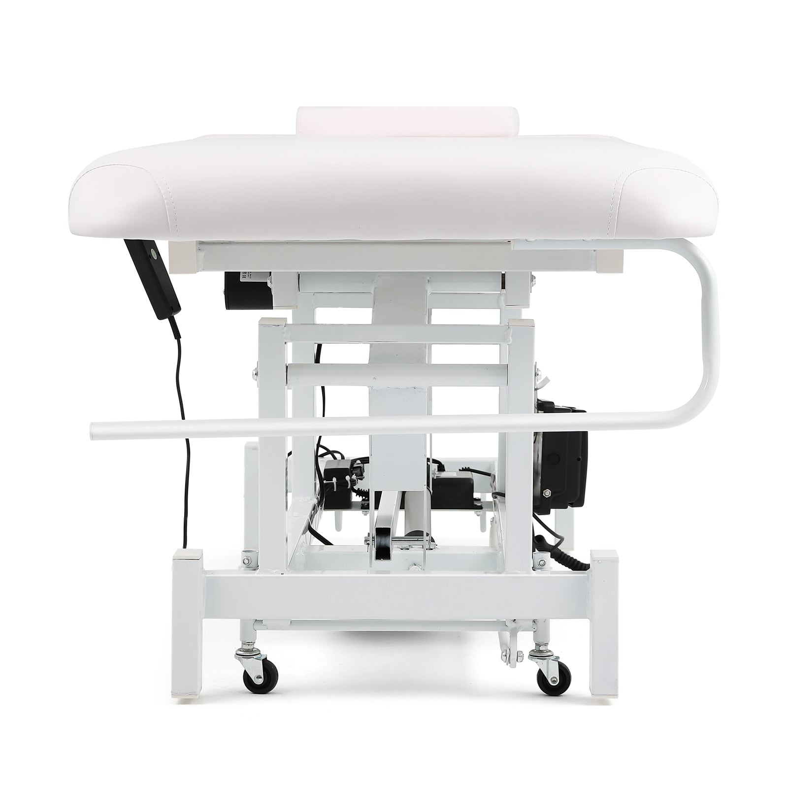 #2010 Electrical Facial Bed for Esthetician 110V Removable Massage Table 2 Motor Beauty Bed Medical Aesthetic Tattoo Chair with Adjustments, Hand/Foot-Operated,White