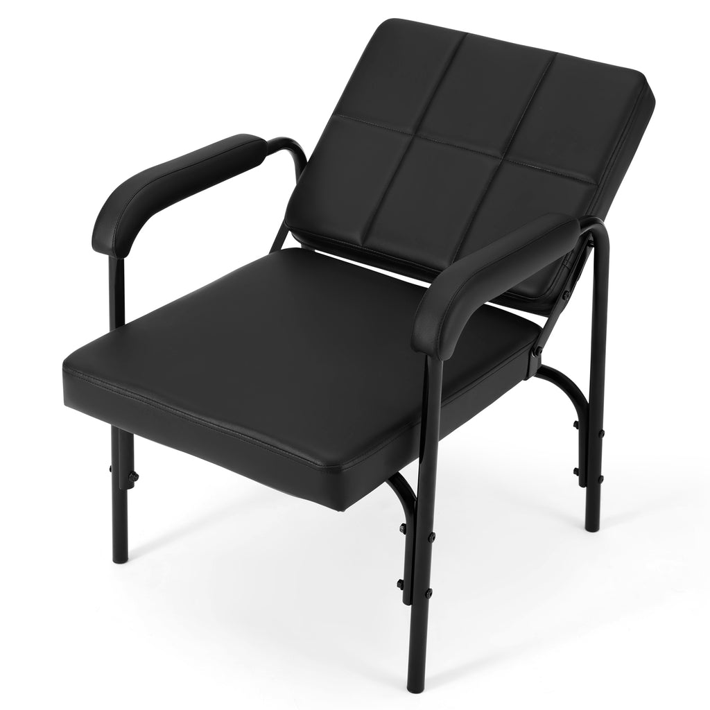 #1005 Black Reclining Barber Shampoo Chair Salon Spa Beauty Hair Styling