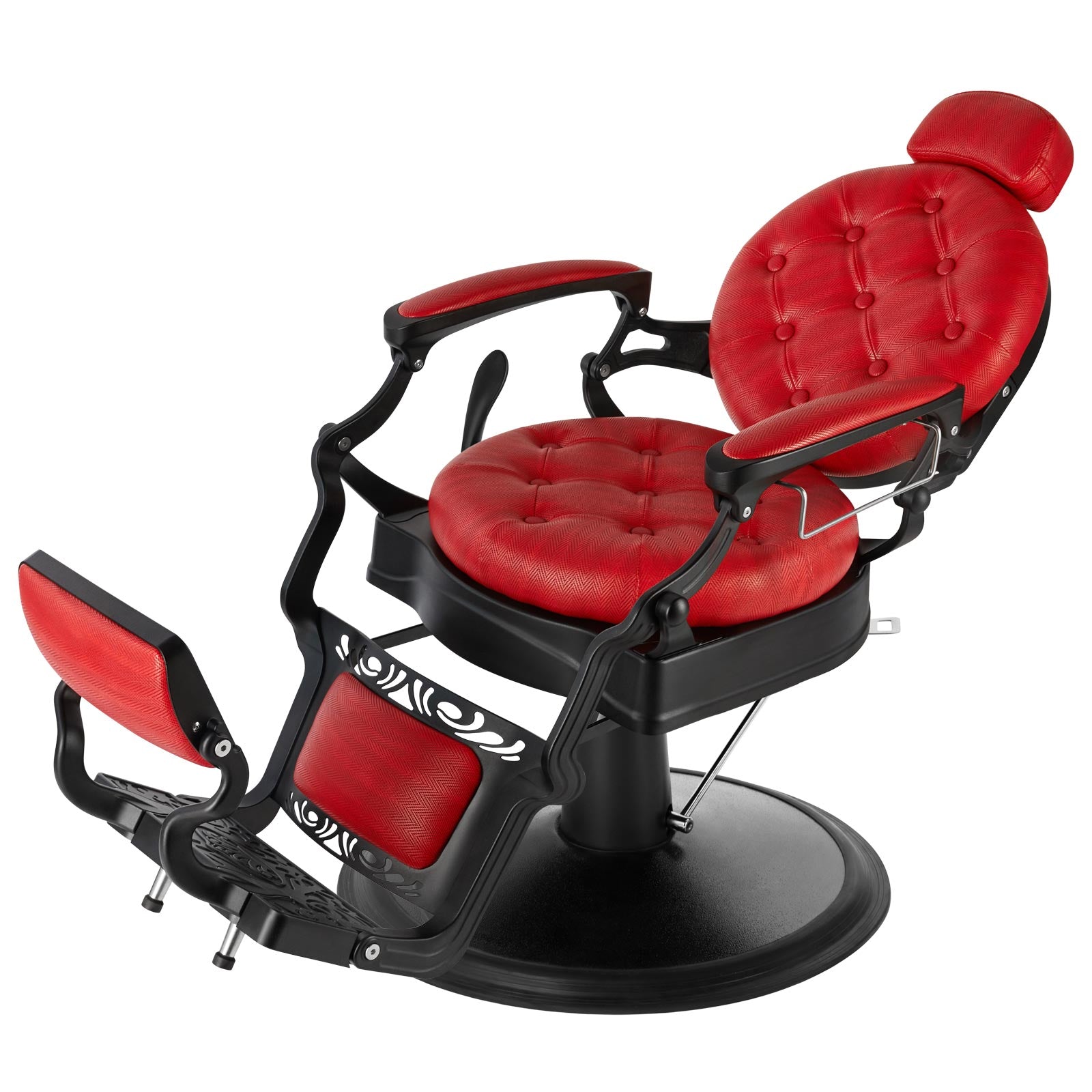 #5152 Retro Barber Chair Heavy Duty Vintage Barbershop Chair Red