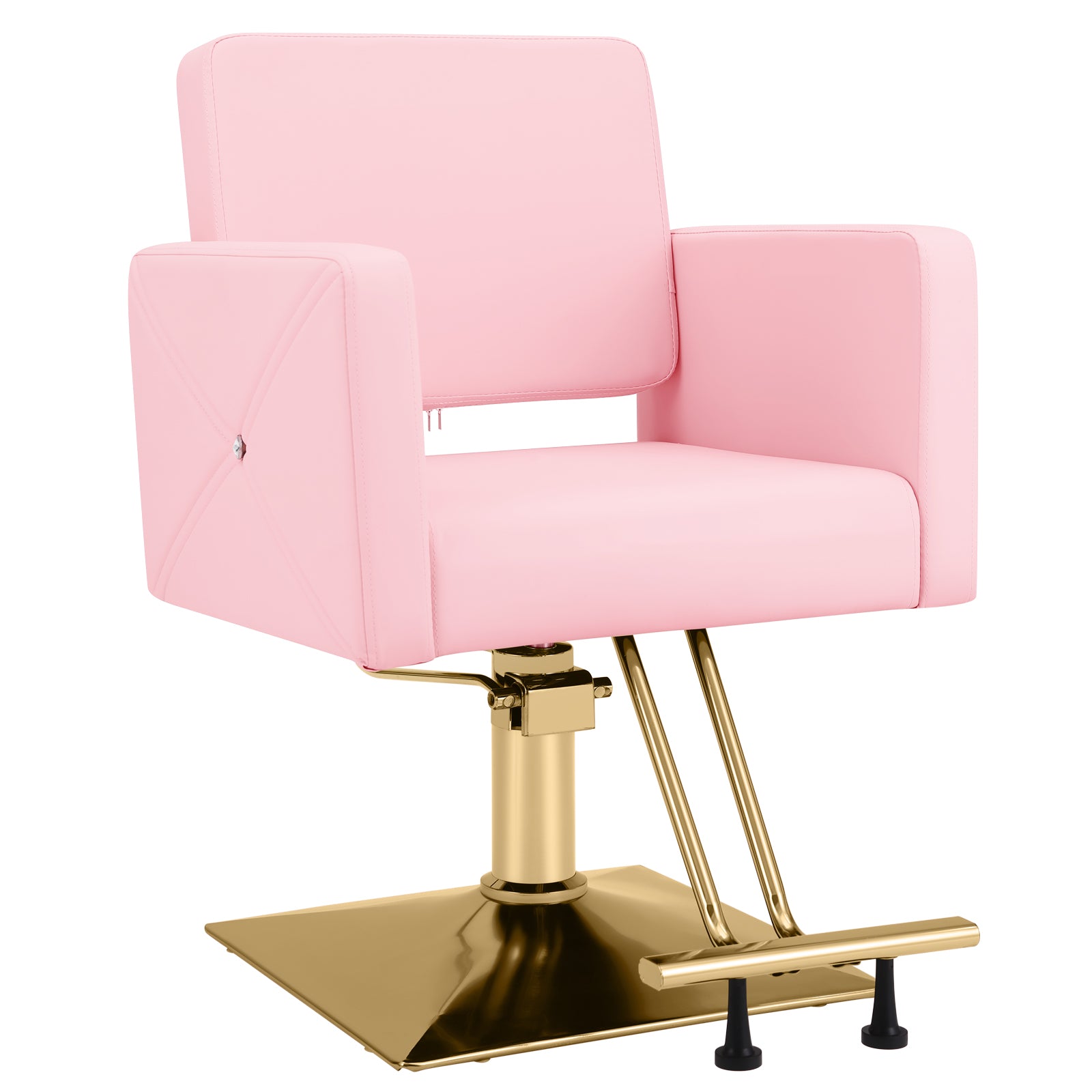 #5537 Hair Salon Chair Pink and Gold, Hydraulic Styling Chair with Heavy Duty Pump, 360 Degree Swivel Barber Chair, Beauty Salon Equipment for Hair Stylist, Max Load 330 Lbs