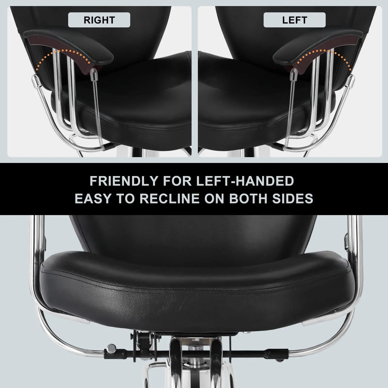 #5002 All Purpose Chairs for Barbershop Barber Chair Reclining, Both Sides Levers for Left-handed Artist hand