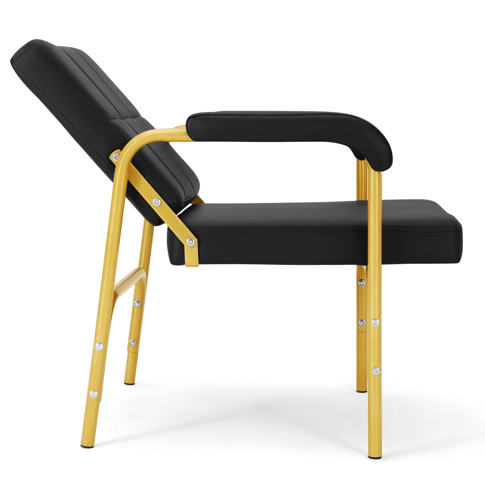 #1007 Black Gold HeavyDuty Reclining Barber Shampoo Chair Salon Spa Beauty Styling
