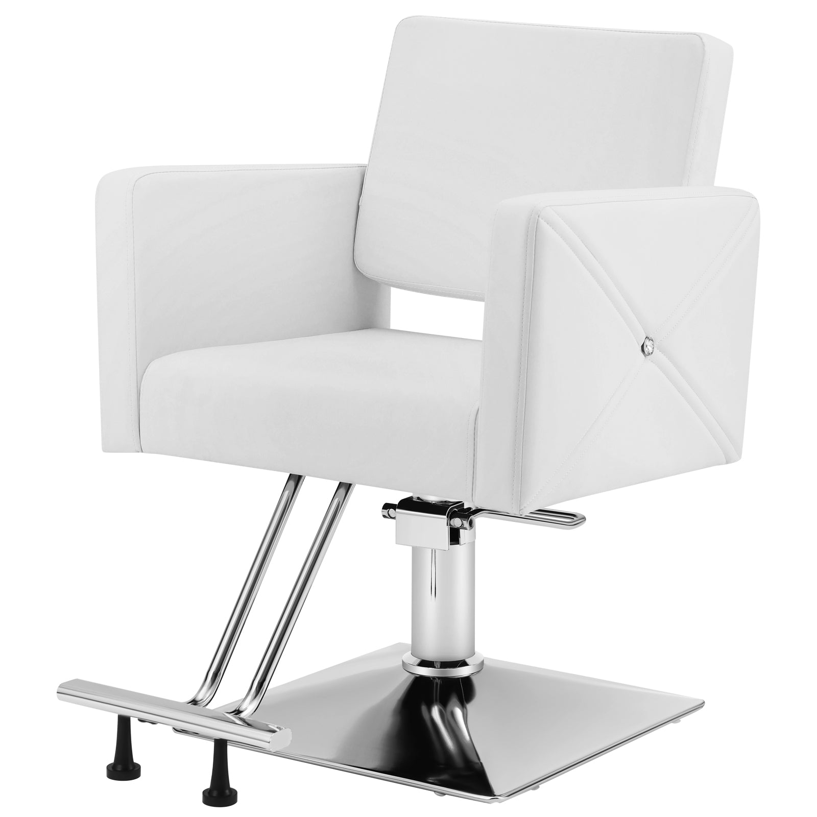 #91000 Hair Salon Chair White, Hydraulic Styling Chair with Heavy Duty Pump, 360 Degree Swivel Barber Chair, Beauty Salon Equipment for Hair Stylist, Max Load 330 Lbs