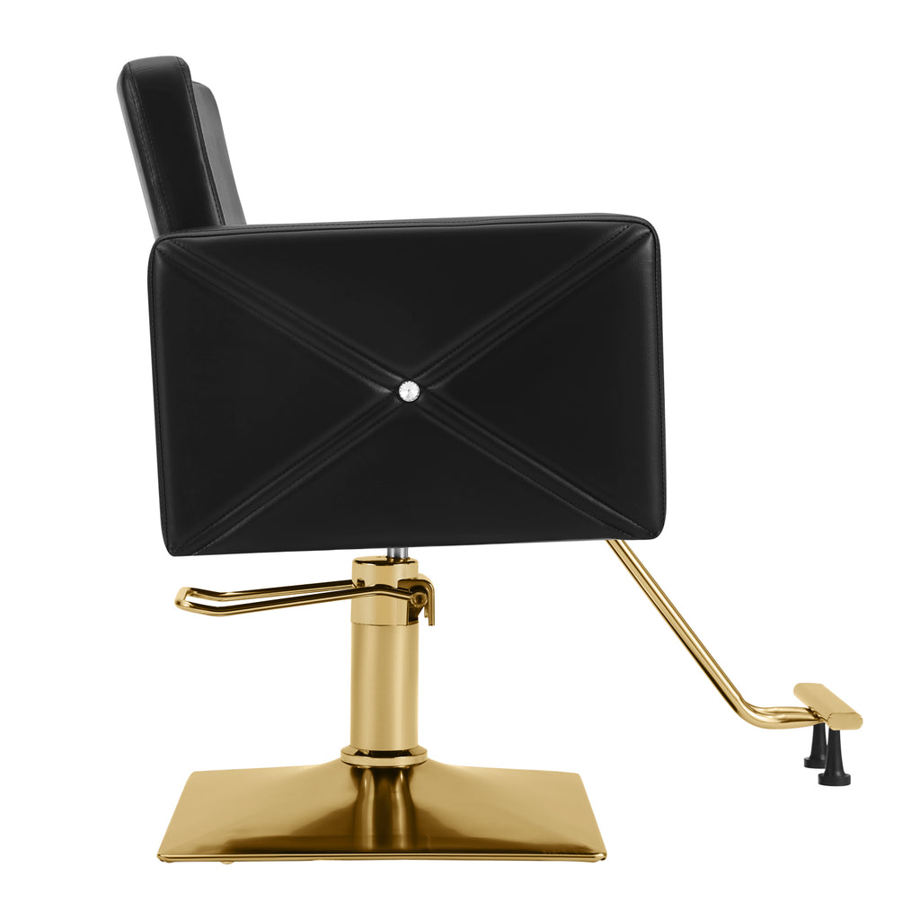 #5237 Hair Salon Chair Black and Gold, Hydraulic Styling Chair with Heavy Duty Pump, 360 Degree Swivel Barber Chair, Beauty Salon Equipment for Hair Stylist, Max Load 330 Lbs